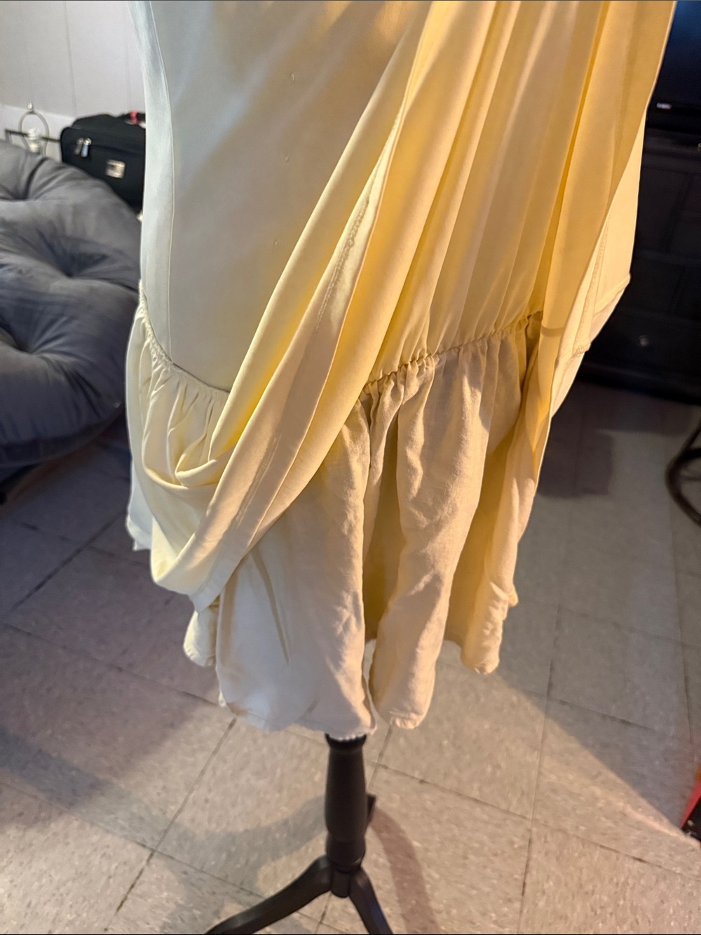wild fable Cream Button-Front Ruffle-Hem Sundress - Picture 10 of 14